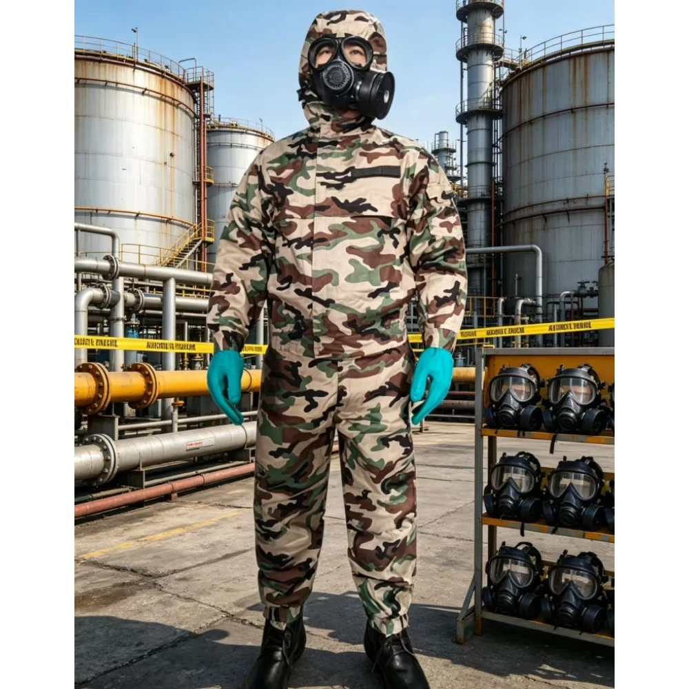 Universal Fit Hazmat Barrier Suit Integrated Hood, Elastic Cuffs, Lightweight yet Robust for Contamination Control Tasks