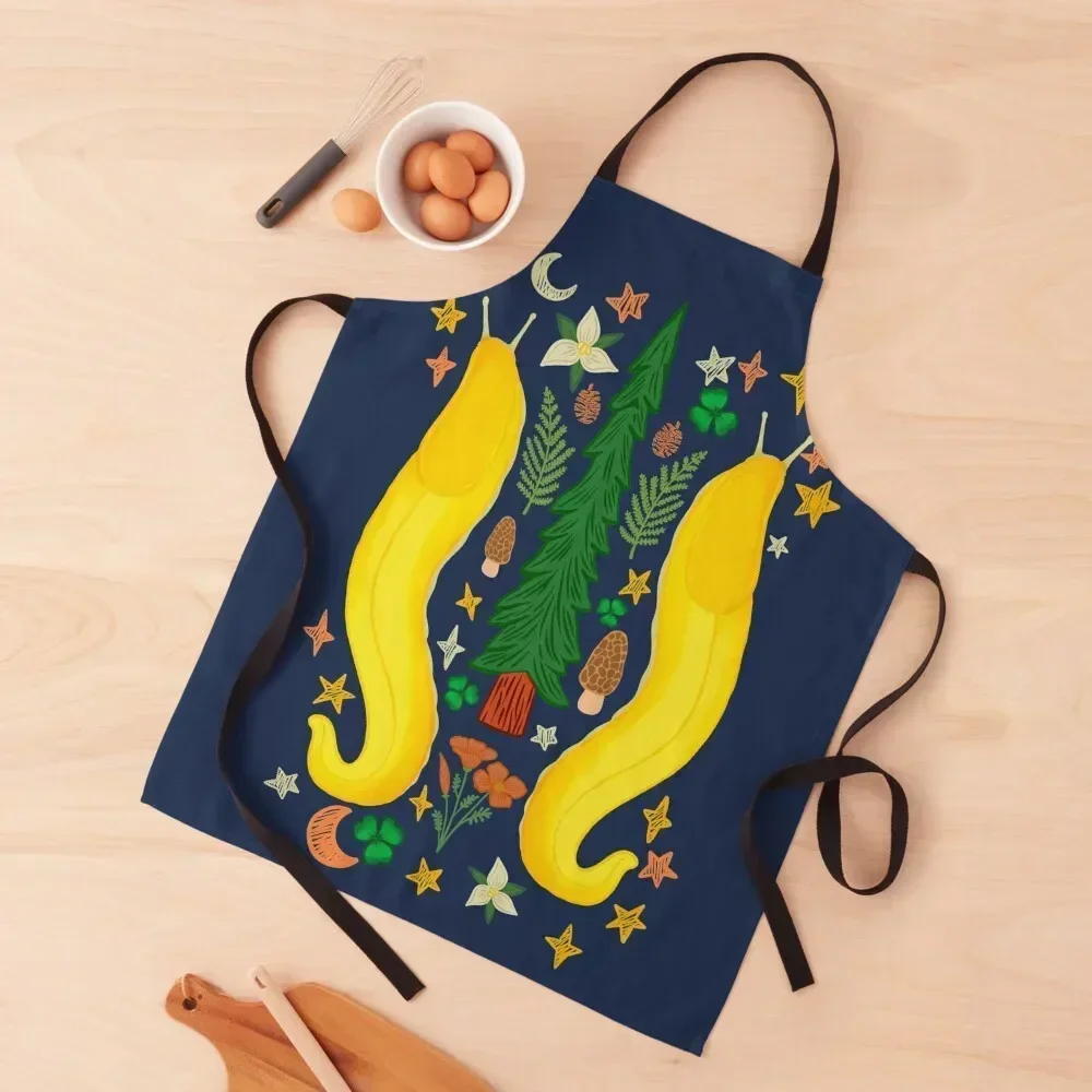 

BANANA SLUG FOLK ART Apron restaurant accessories Kitchen Women Chef Uniform Woman Kids Apron