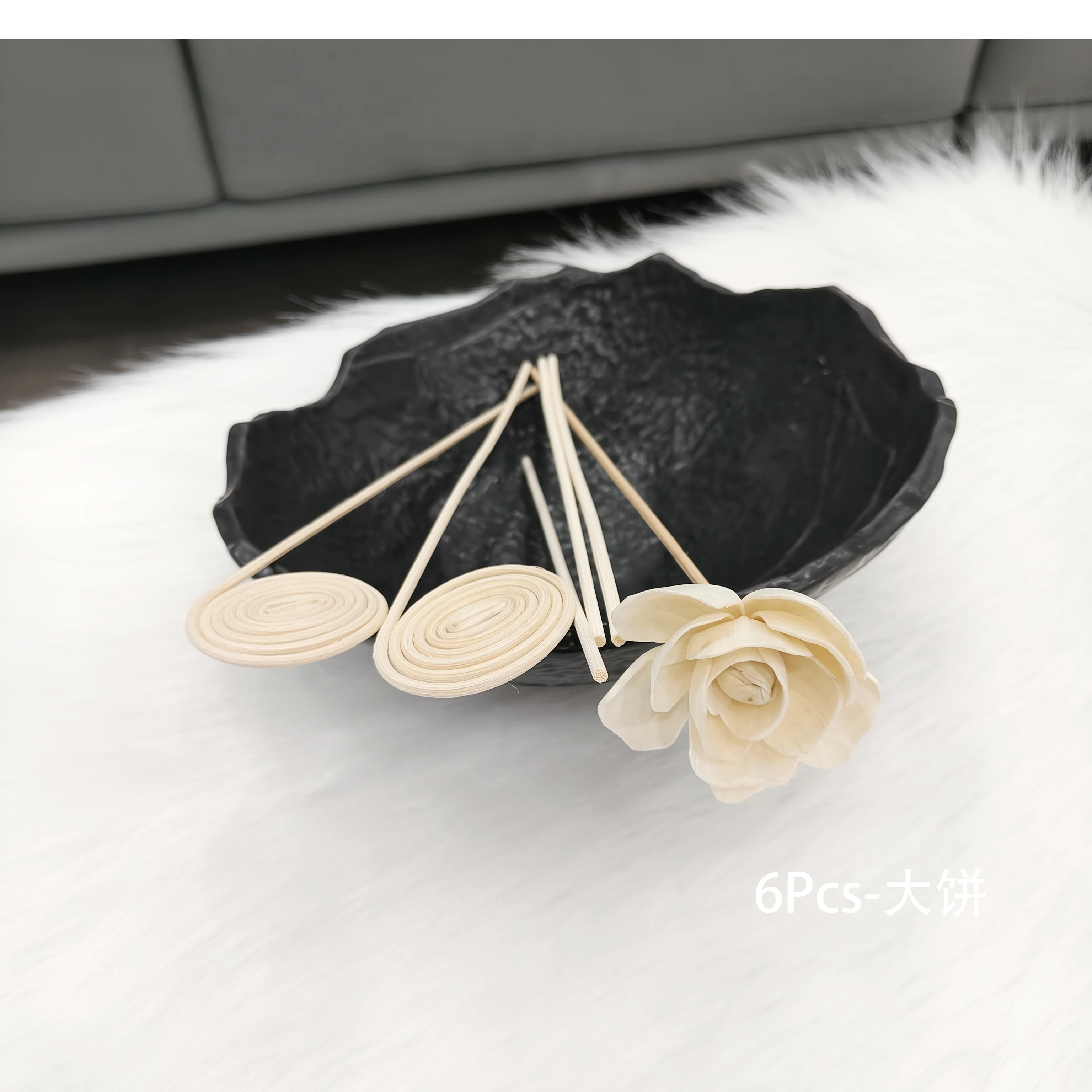 Bestseller 6Pcs Natural Sola Flower Rattan Reed Sticks Set - Flameless Aromatherapy Oil Refill for Home Office Hotel DIY Decor