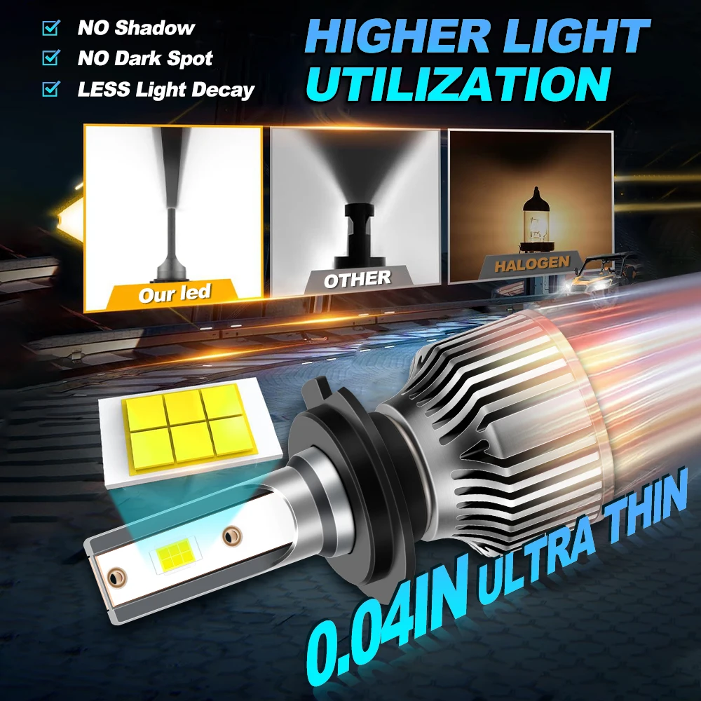 40000LM High Low Beam LED Headlight 6000K White 3570 CSP Chips Plug and Play For Volvo V50 2007-2010 2011 2012 2013 Car Light view 4