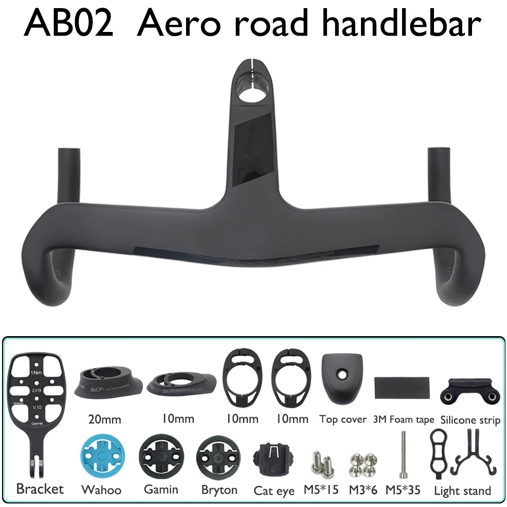 AliExpress AB02 aerodynamic handlebar, fixture diameter 28.6mm, suitable for road bicycles, full carbon fiber integrated handle