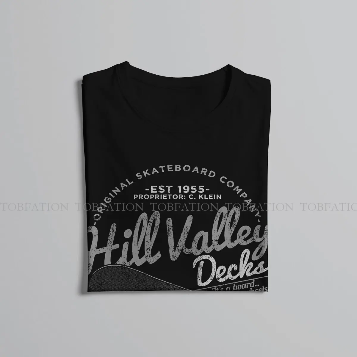 Hill Valley Decks Original Skateboard Company TShirt Back to the Future Film Creative T Shirt Male Tee 100% Cotton Clothes