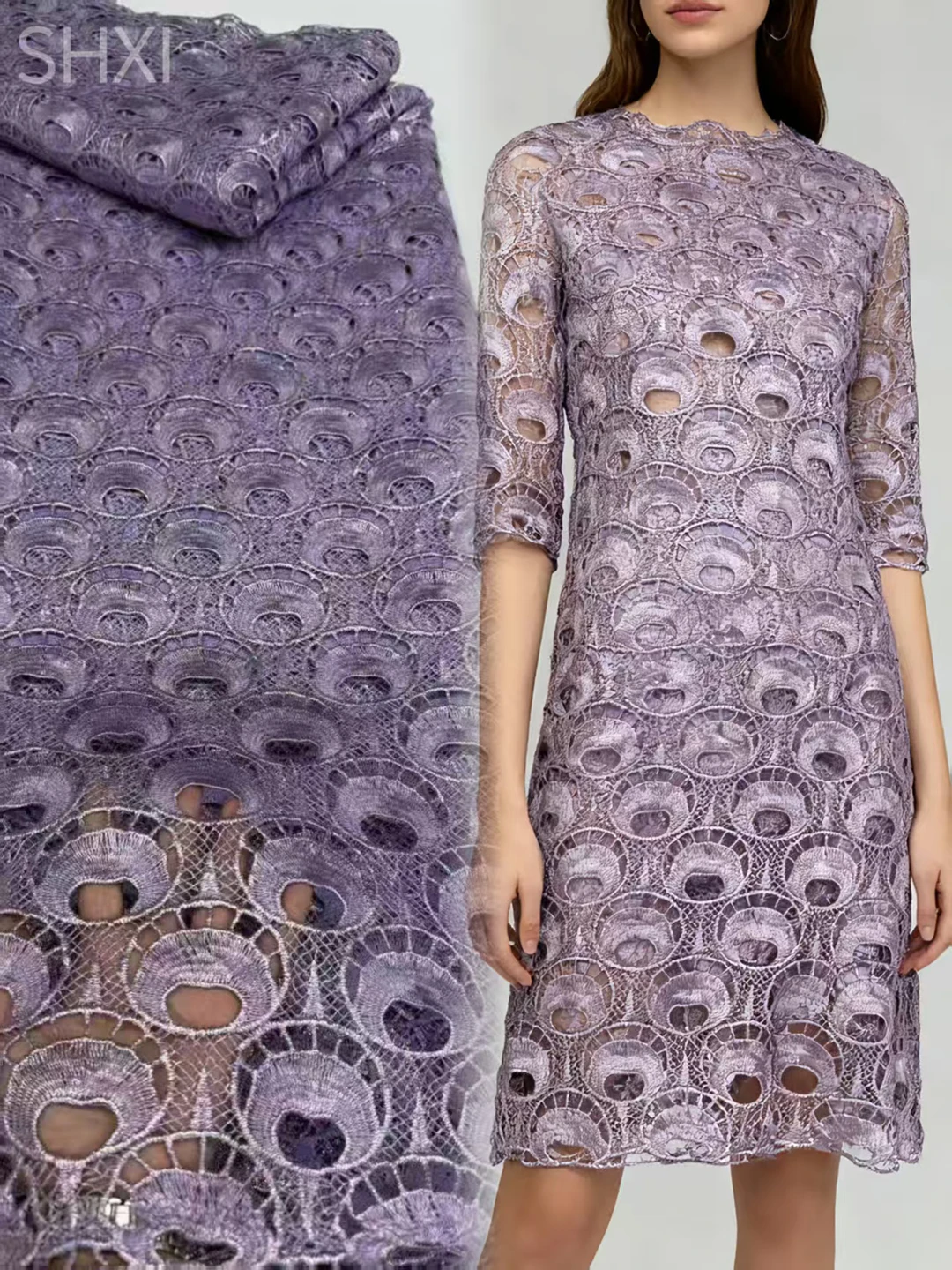 

Новая африканская кружевная ткань из гипюрового шнура 2026 Новая высококачественная нигерийская водорастворимая кружевная ткань 5 ярдов для свадебных платьев, вечеринок