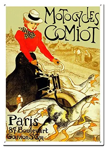 Motocycles Comiot Metal Tin Signs, Vintage Poster, Decorative Signs Wall Art Home Decor - 8X12 Inch (20X30 cm)