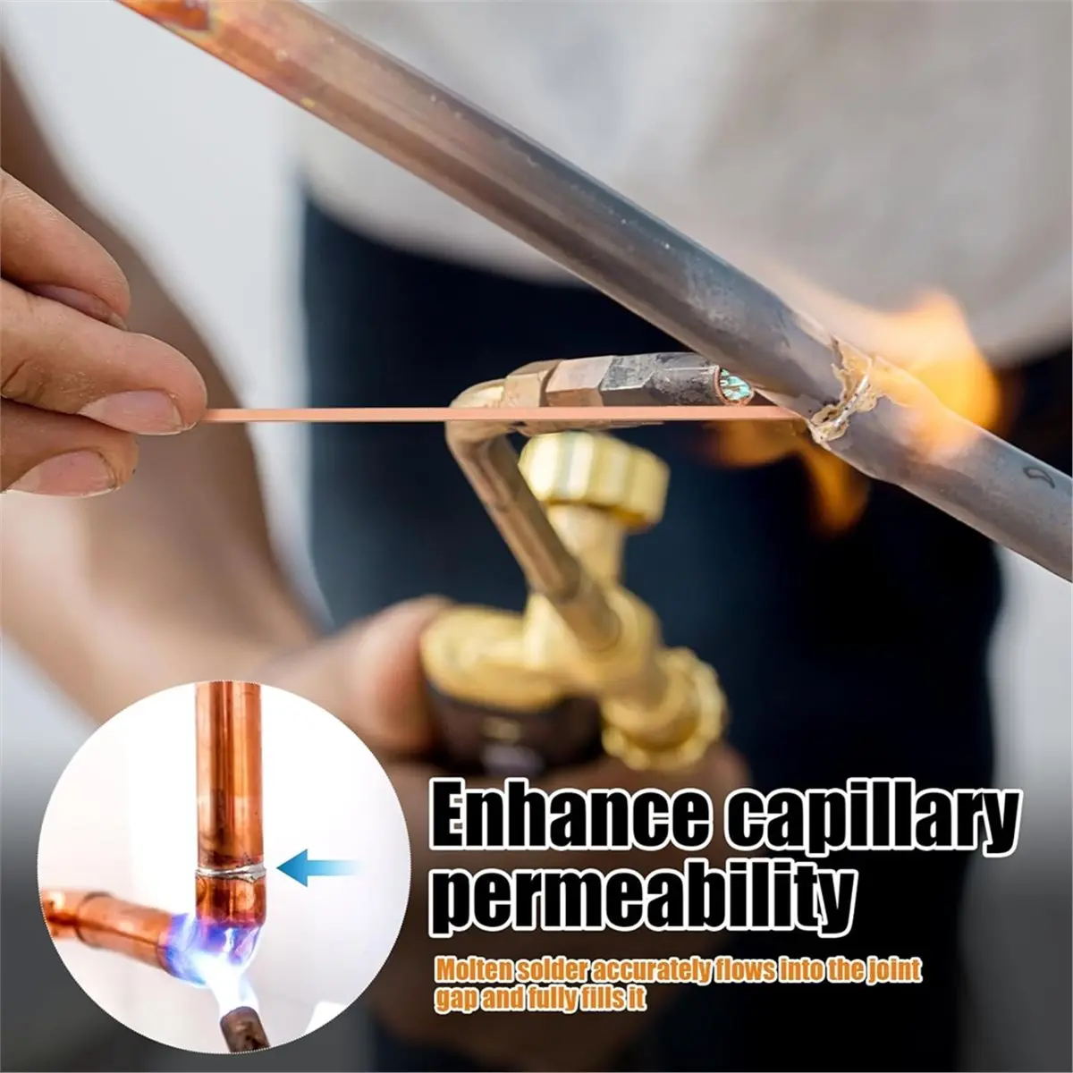 Homegood Silver Brazing Rods Alloys Flat Welding Rods for Air Conditioning, Refrigerator, Cold Storage, and HVAC Units