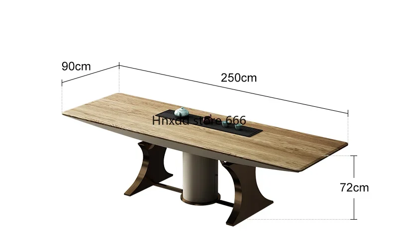 Light luxury white oak tea table villa club home meeting guest oversized tea table and chair combination