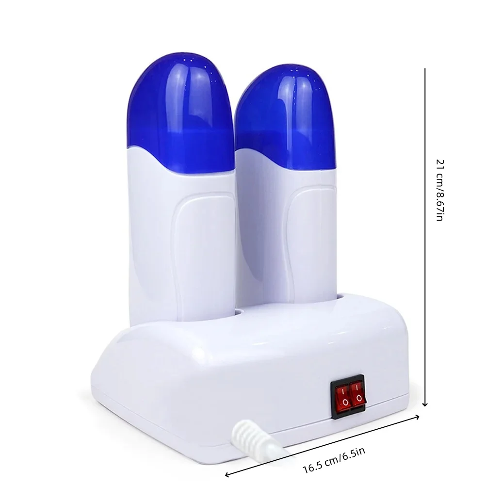 แบบพกพาเครื่องอุ่นขี้ผึ้ง Double Depilatory Roll On Wax เครื่องทําความร้อนไฟฟ้าเครื่องกําจัดขนใช้ในบ้านสําหรับแขนขา Face กลับรักแร้