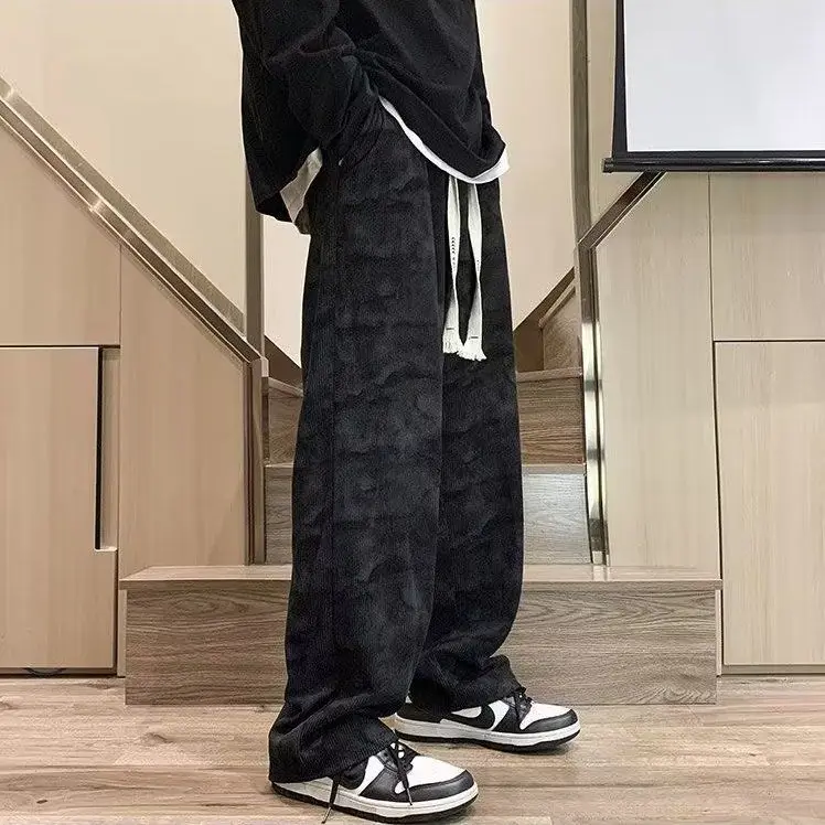 아메리칸 빈티지 코듀로이 남성 가을 루즈 스트레이트 팬츠