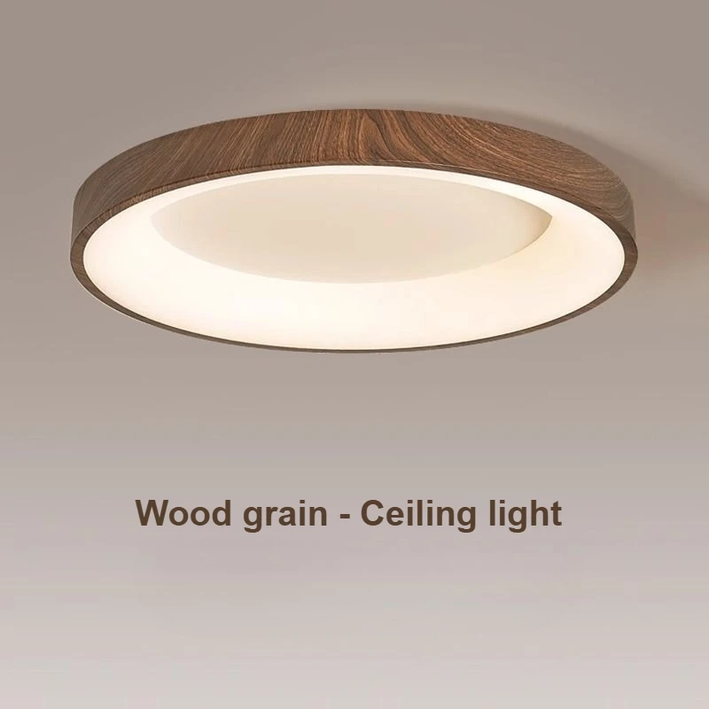 Moderm Wood Grain LED Ceiling Light Nordic Iron Ultra-thin Round Lamp 30/40/50m  For Living Room Bedroom Study Home Decorat lamp