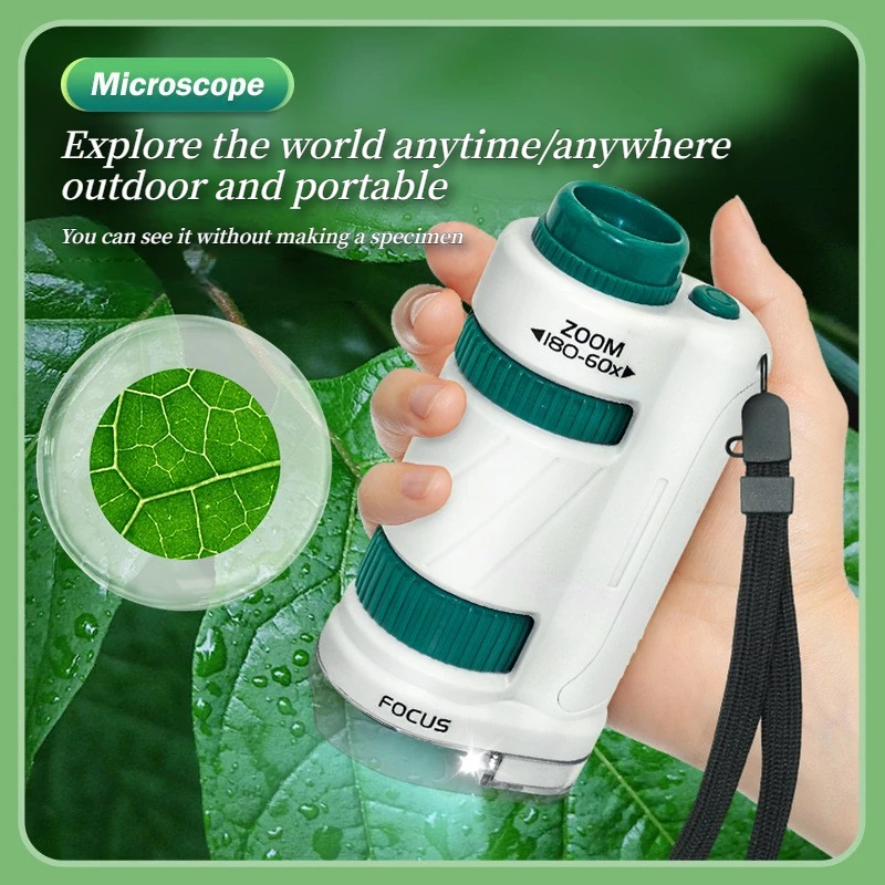 

Детский портативный микроскоп-набор: обучающий биологический микроскоп для изучения природы, отличный подарок для детей