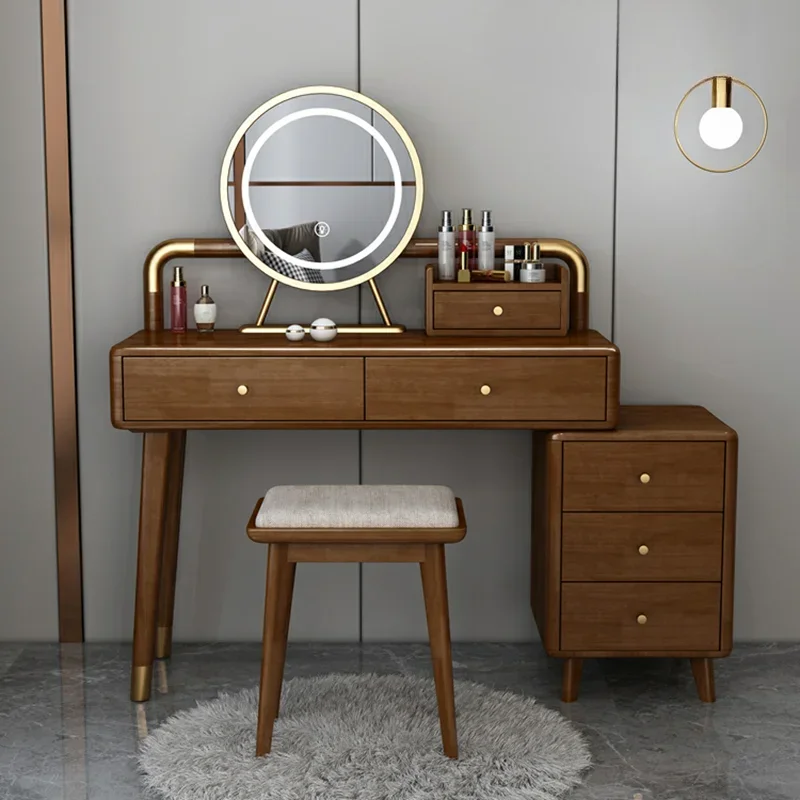 

Nordic Modern Dressing Table Makeup Wood Storage Cabinet Dressing Table Corner Bedroom Tocador Mueble Maquillaje Home Furniture