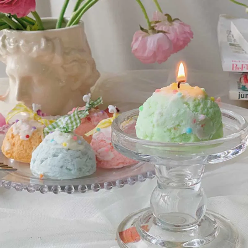 DIY ice cream silicone mold for candle soap making chocolate biscuit cream candy bear shape pudding mold