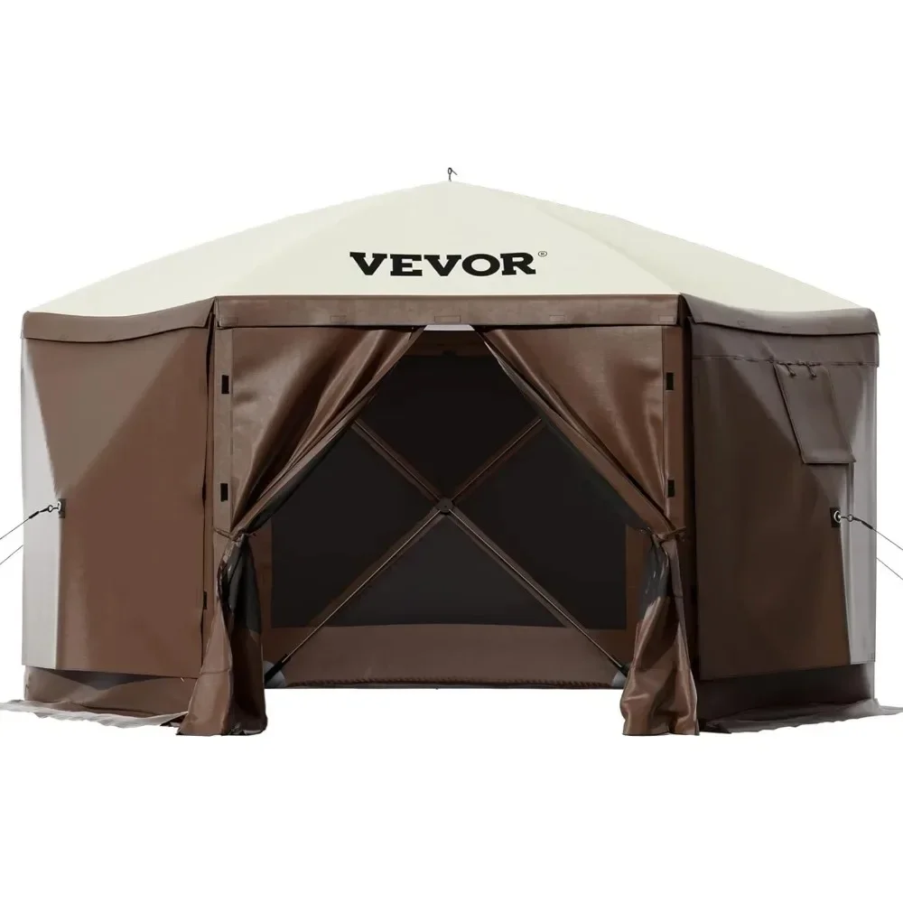 

Large Shade Tents for Outdoor Camping Tent 6 Sided Pop-up Canopy Shelter Tent With Mesh Windows Shelters Hiking Freight free