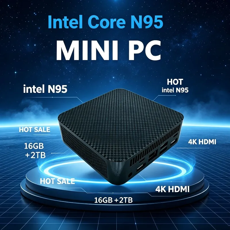 2026 NEW  Fast Intel Core N95 Mini Gaming Office PC – 16GB RAM, 1TB/2TB SSD, WiFi6, Portable Desktop Computer