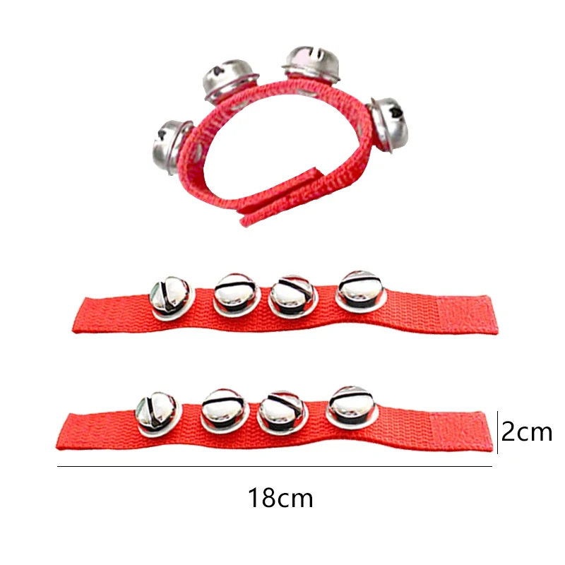 2pcs Wrist Bell Orff Percussion Instrument Fabric Hand Bell Ring Children Performance Props Color Music Toys Wrist Strap TMZ