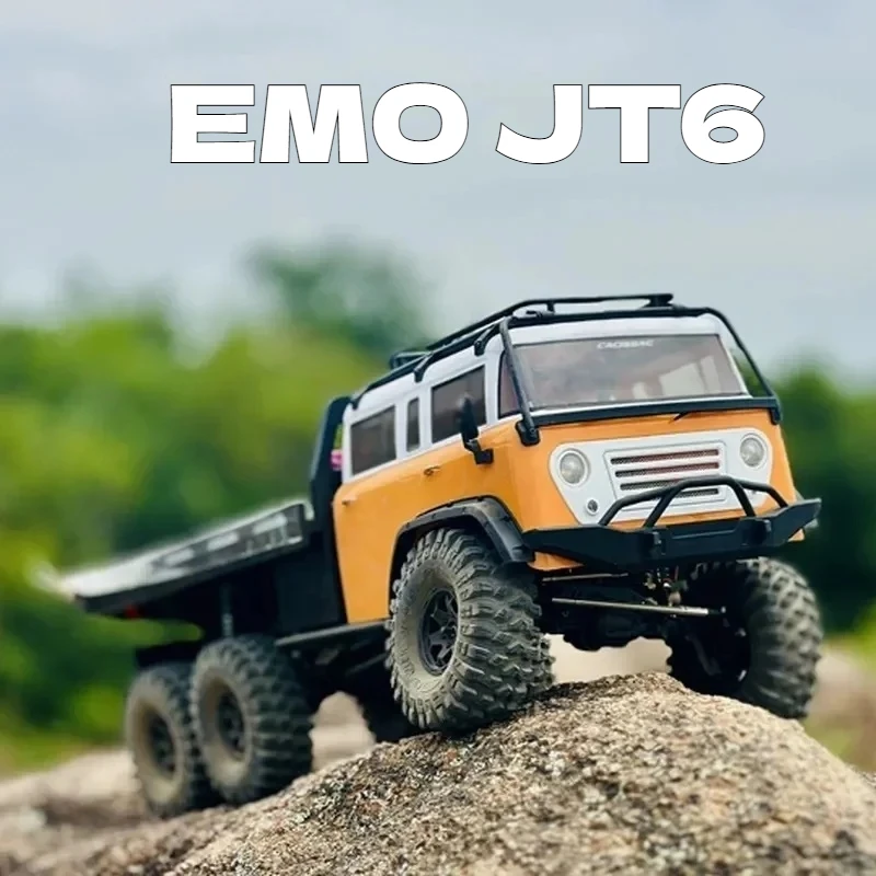 新型CROSSRC EMO JT6 RCカー 1/10 6WD ブラシ付き電動RCトラック 4チャンネルRCバン トレーラーモデル シミュレーションライト おもちゃトラック ギフト