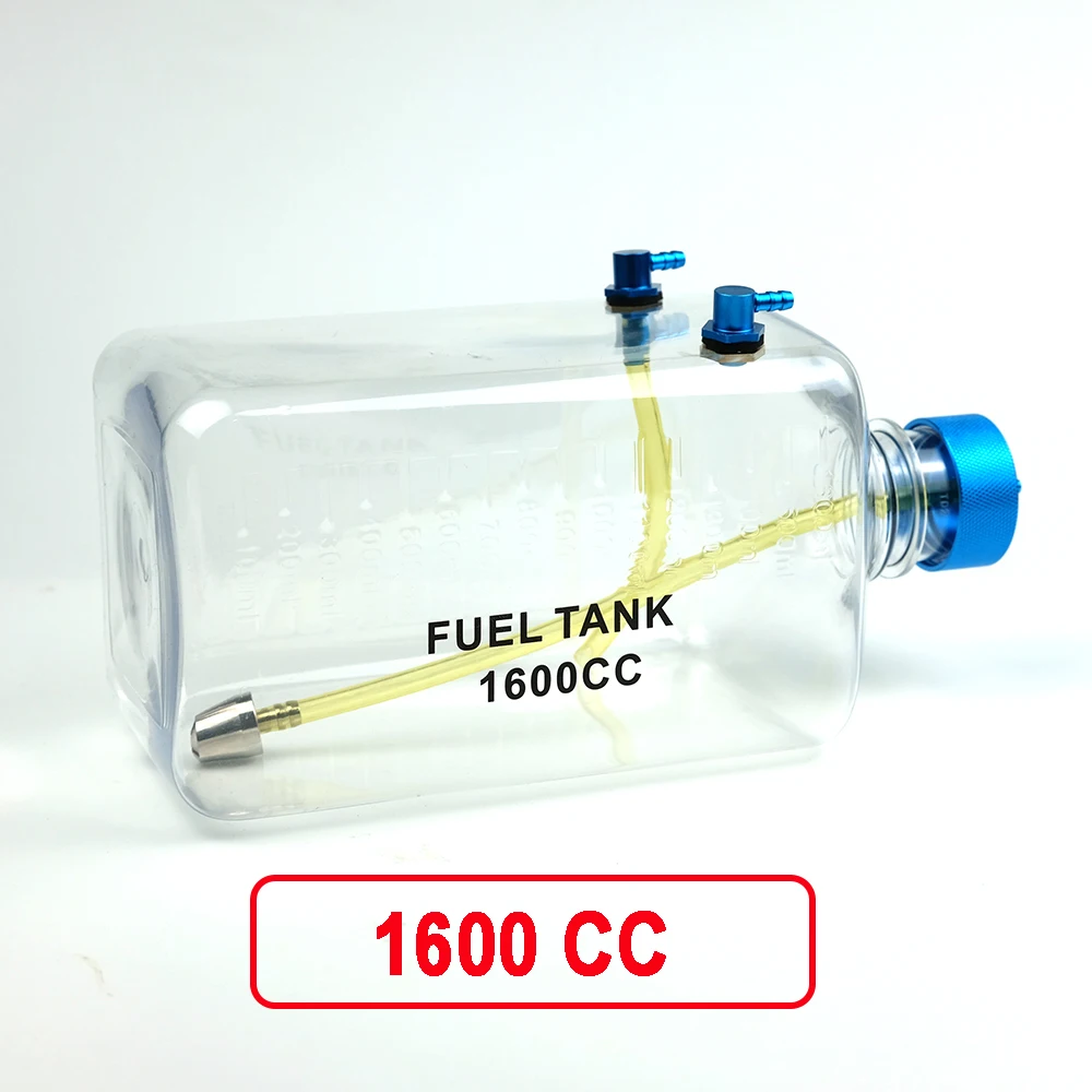 1PC Fuel Tank Petrol Transparent Plastic Bottle 300/400/500/600/750/1000/1600ML/CC CNC Aluminum Alloy for Gas and Nitro Airplane