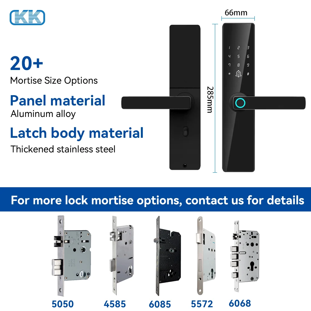 Smart Door Lock With Fingerprint, Password, Card, Key Electronic Lock Suitable For Wooden And Steel Doors