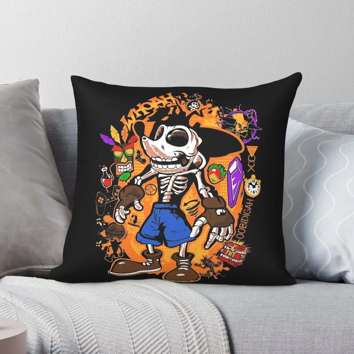 Wackiest Marsupial Wumpa Island Square Pillowcase Polyester Linen Velvet Pattern Zip Decor Pillow Case Home 18