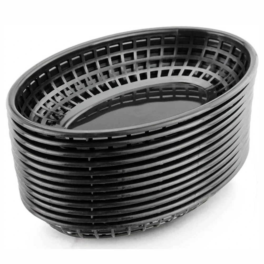 

10pcs Snack Basket Food Storage Baskets Sandwich Trays Catering Tray Picnic Container Bread Tray Reusable Plastic for Kitchen
