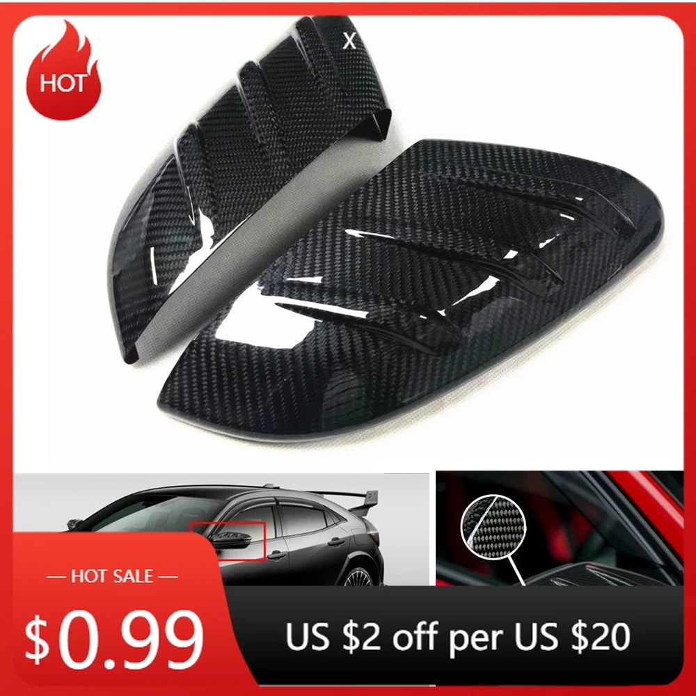 

Настоящее зеркало из углеродного волокна для Honda Civic 10th Mugen Type-R FK8 2016-2021, наружные колпачки заднего вида, комплекты кузова заднего вида