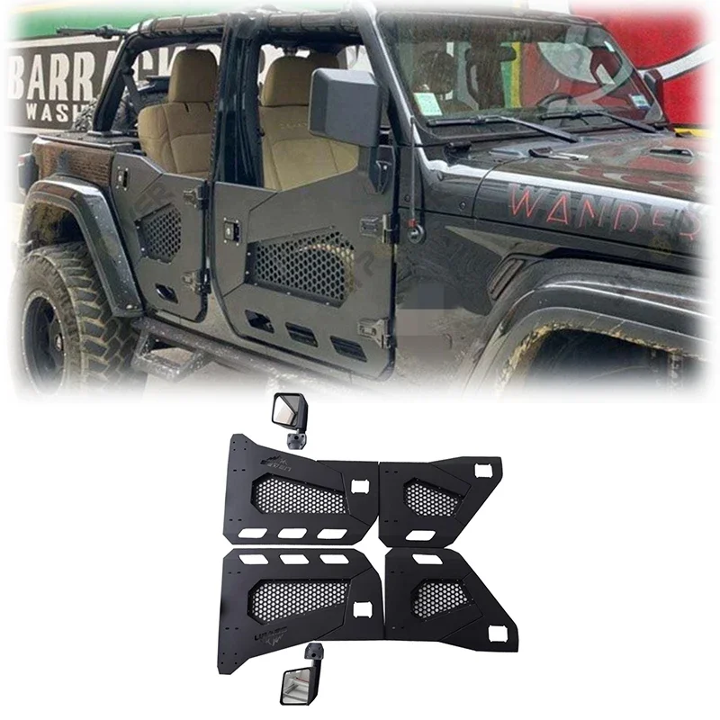 Spedking Hot Sales 2/4 Half Door Steel Tube Doors With Mirrors for JEEP Wrangler JK/JL Car Half Door