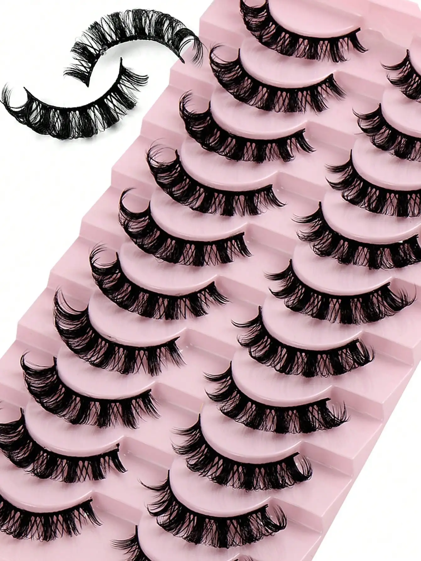 Russische Wimpern 10 Paare D-Curl Faux-Nerz-Wimpern Natürliche Flauschige Dichte 3D Lange Wimpernverlängerung – Detail 2