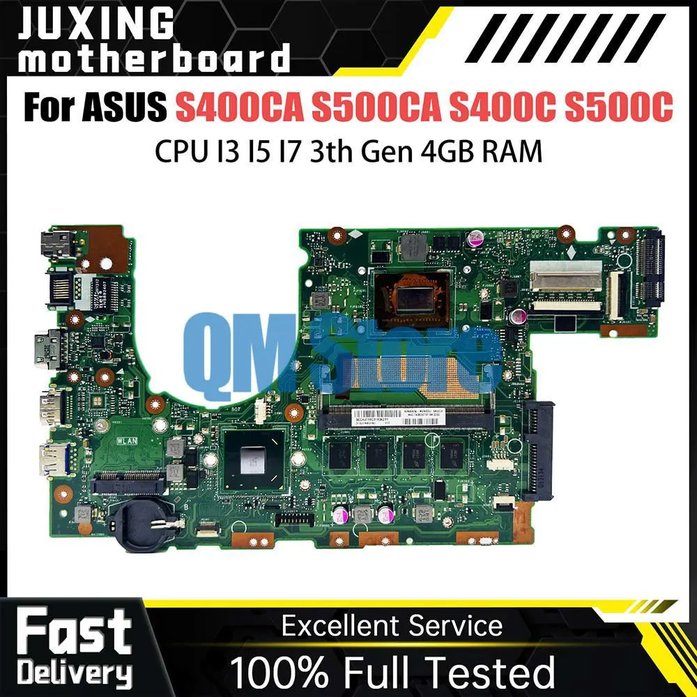 

S400CA Notebook Mainboard For ASUS S500CA S400C S500C S400 S500 Laptop Motherboard With CPU I3 I5 I7 3th Gen 4GB RAM