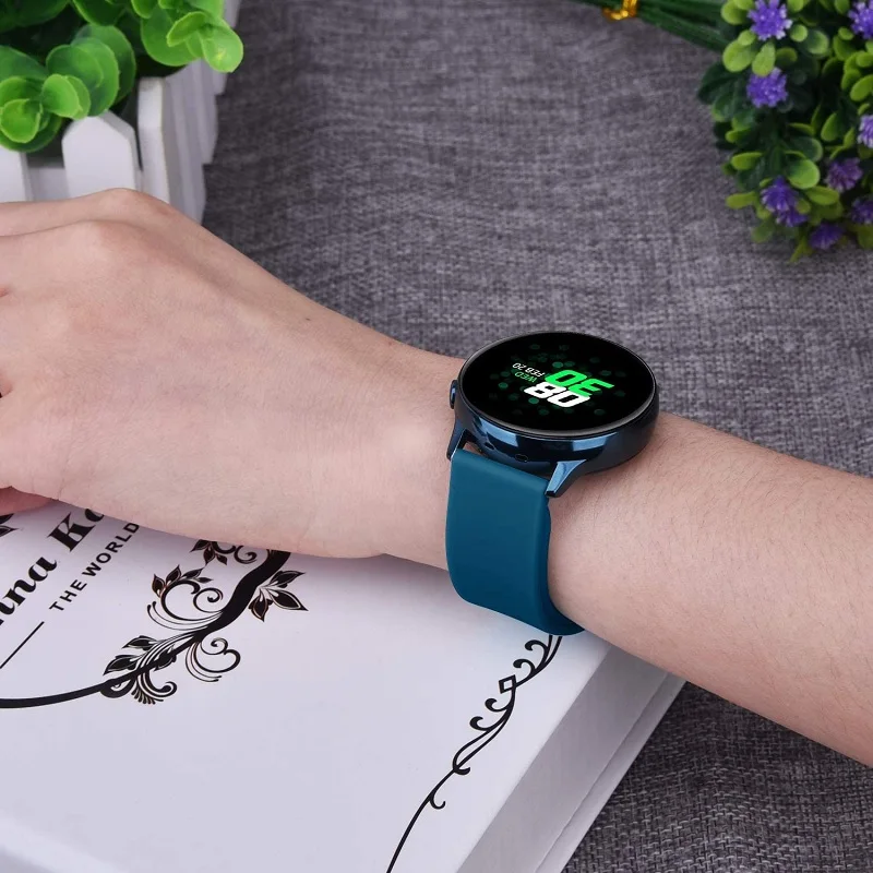 حزام لسامسونج النشطة 2 42 مللي متر 40 مللي متر/جير S3 الحدود هواوي GT 2/برو سيليكون 20 مللي متر 22 مللي متر سوار غالاكسي ساعة 3/4 الكلاسيكية الفرقة