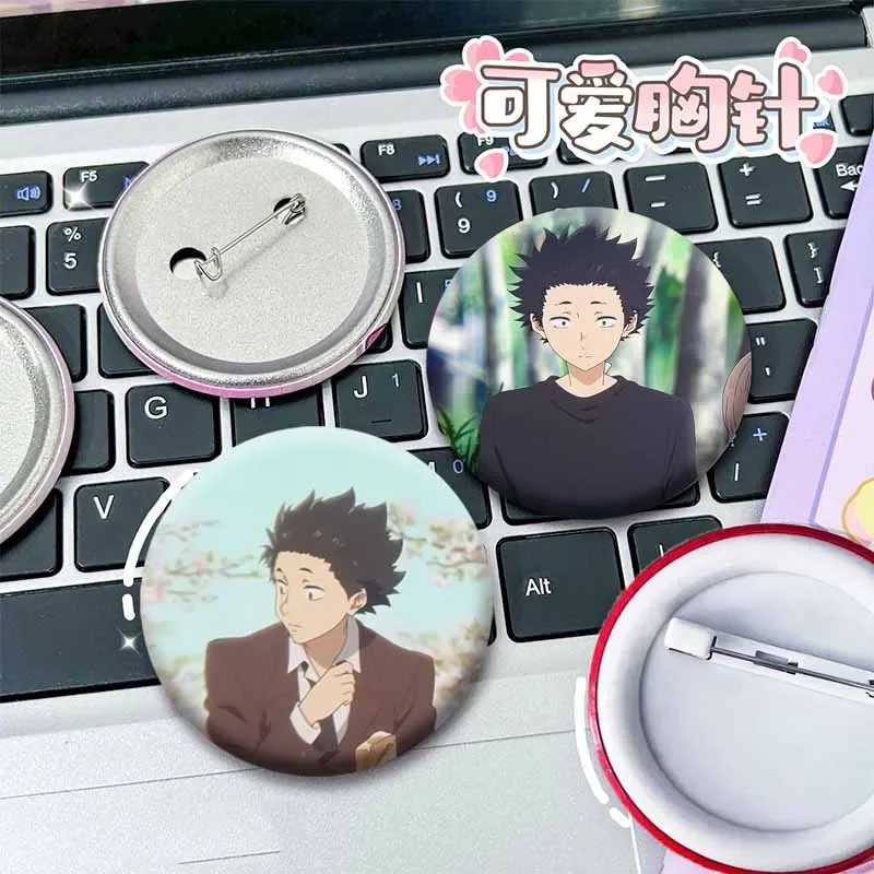 A Silent Voice Anime Soft Button Pin Cartoon Character Shouko Nishimiya Shoya Ishida Matching Icons Brooch Badge Bag Accessories