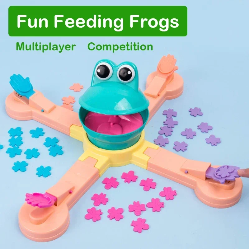 Electric Shooting Frog Eating Insects Leisure Puzzle Parent-child InteractIve Game Projection Electric Table Feed Toy Adventure