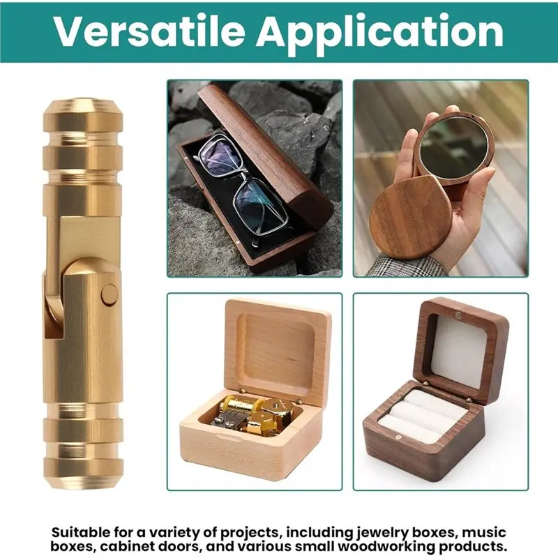 ABRE- مفصلات أسطوانية، 25 قطعة نحاس، قابلة للطي 270 درجة، للحرف اليدوية، صناديق مجوهرات خشبية، مقاس 0.16 × 0.79 بوصة #4