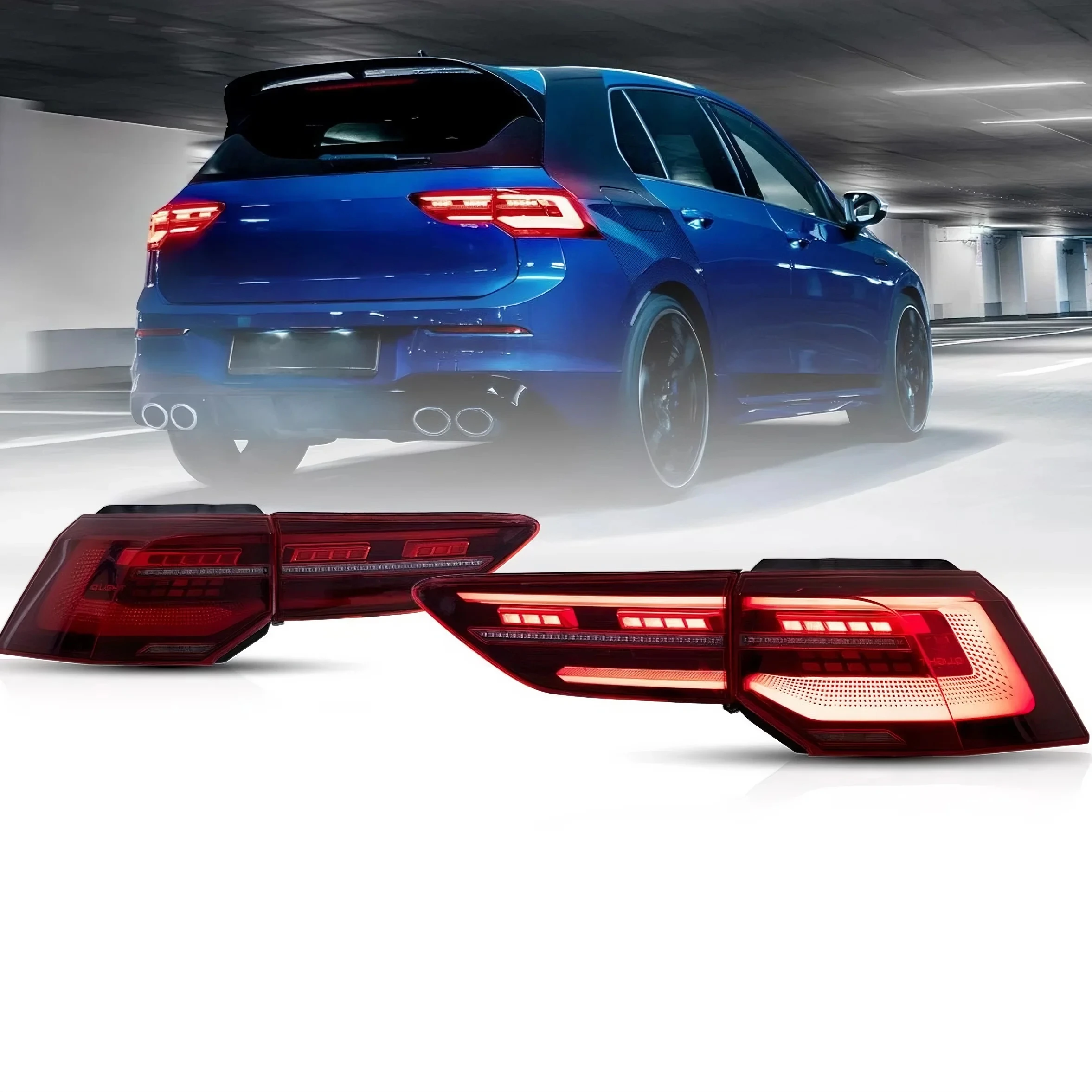 

Обновление светодиодных задних фонарей для VW Golf 8 MK8 2021-2024, динамический указатель поворота, задние фонари в сборе, последовательные DRL