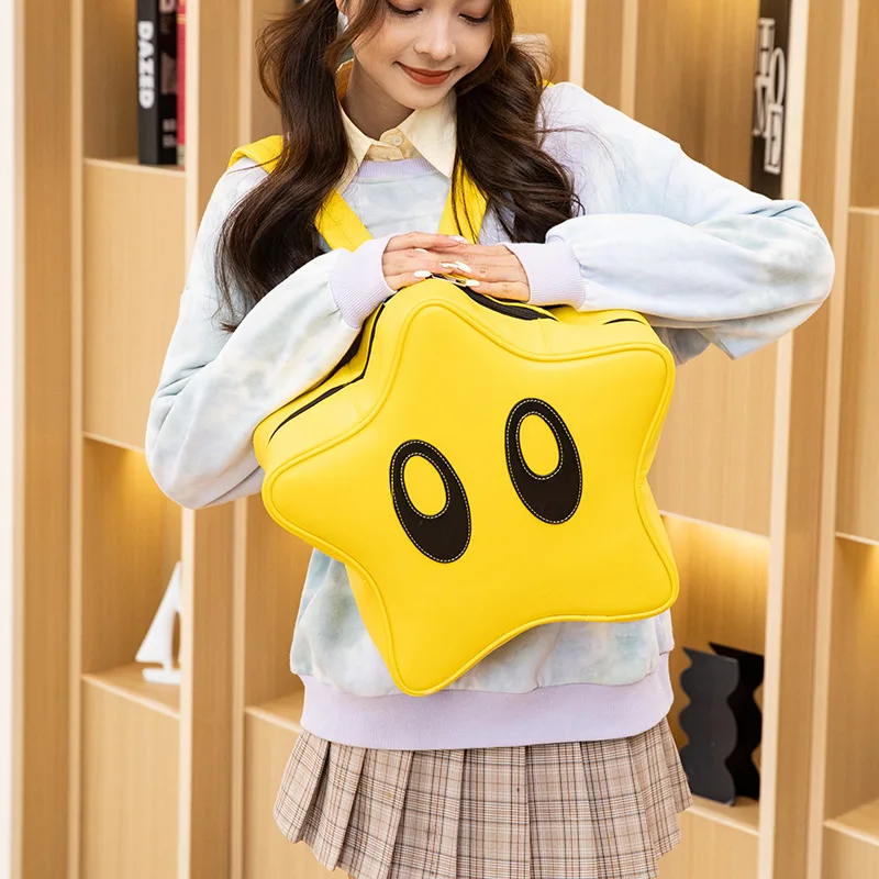 Kawaii Super Mario Bros Backpacks Y2K Star Shoulder Bags for Women Large Capacity Travel Storage Bag Cute Student Schoolbag Gift