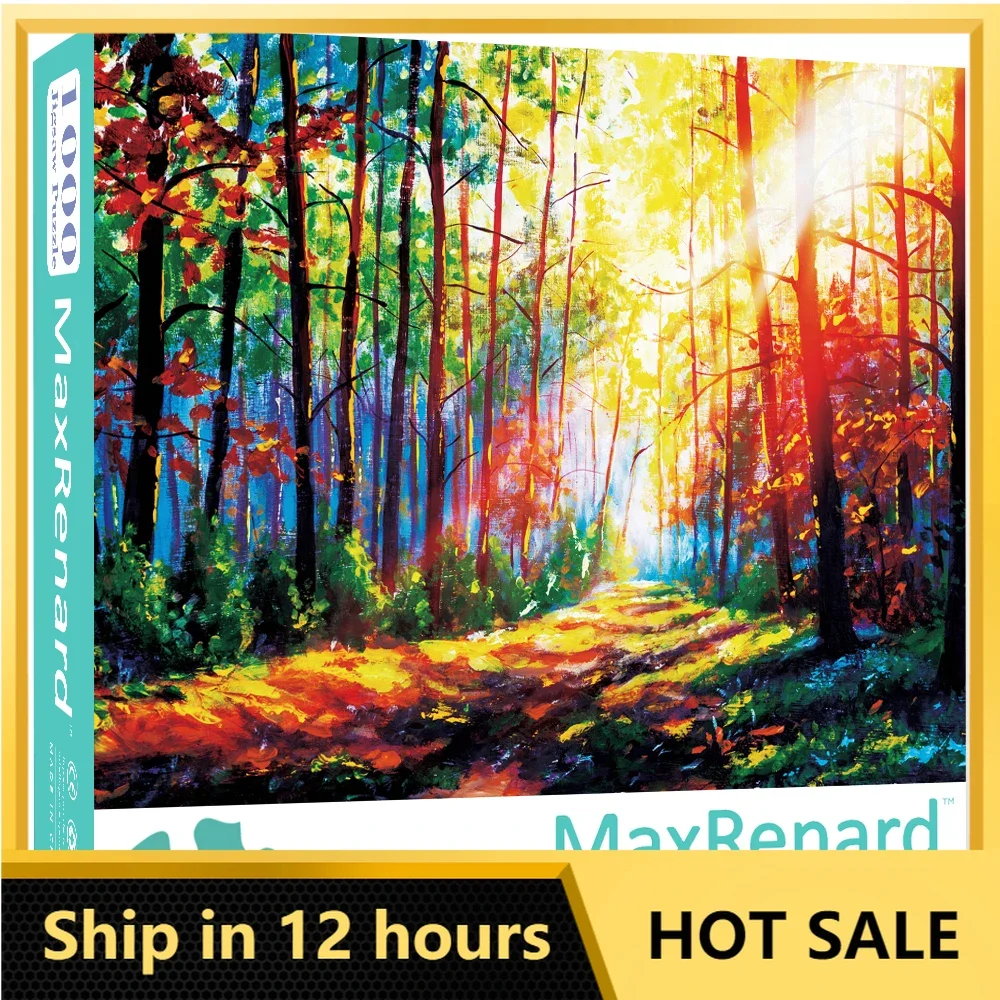 

MaxRenard Jigsaw Puzzle 1000 Pieces for Adults Beautiful Scenery Gorgeous Forest Home Wall Decoration Family Game