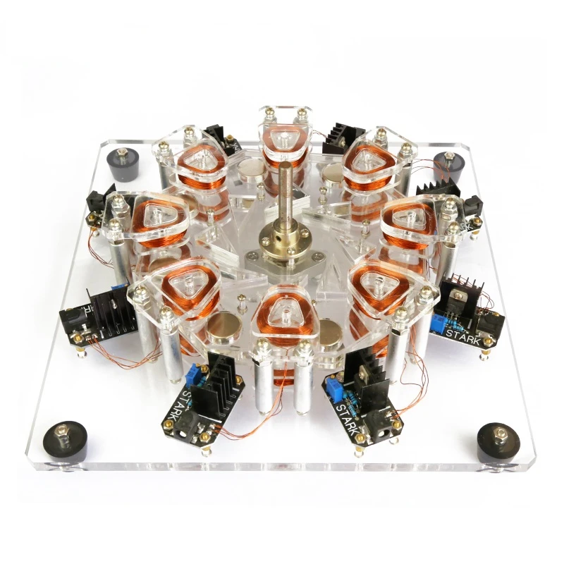 Modelo de Motor de disco de 8 bobinas, Motor de alta potencia, generador sin hierro, modelo pseudo máquina de movimiento perpetuo, regalo, juguetes educativos
