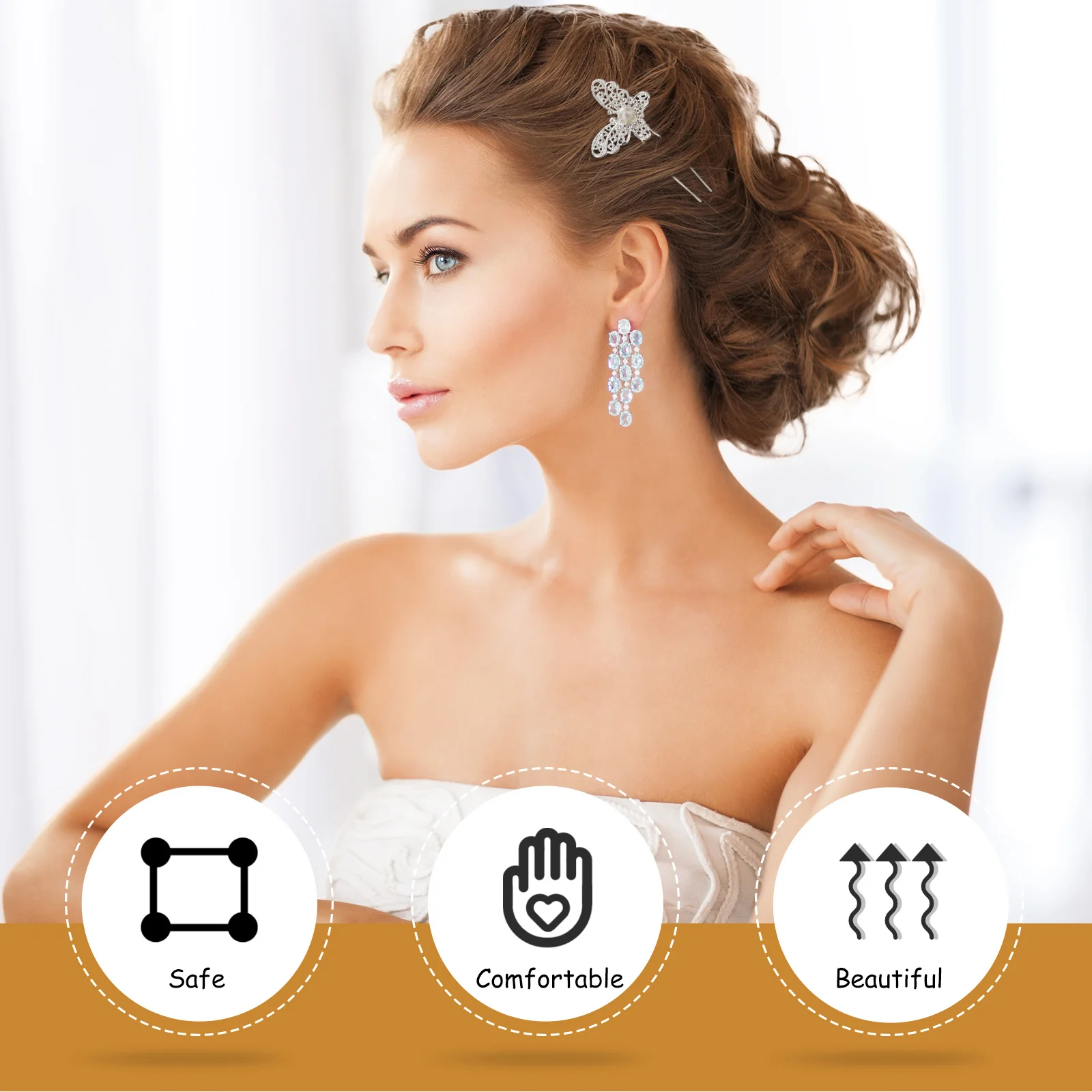 

12Pcs Bridal Butterflies Pearl Hairpins Delicate Wedding Hair Accessories Party Banquet Women Hair Clips Lightweight Comfortable