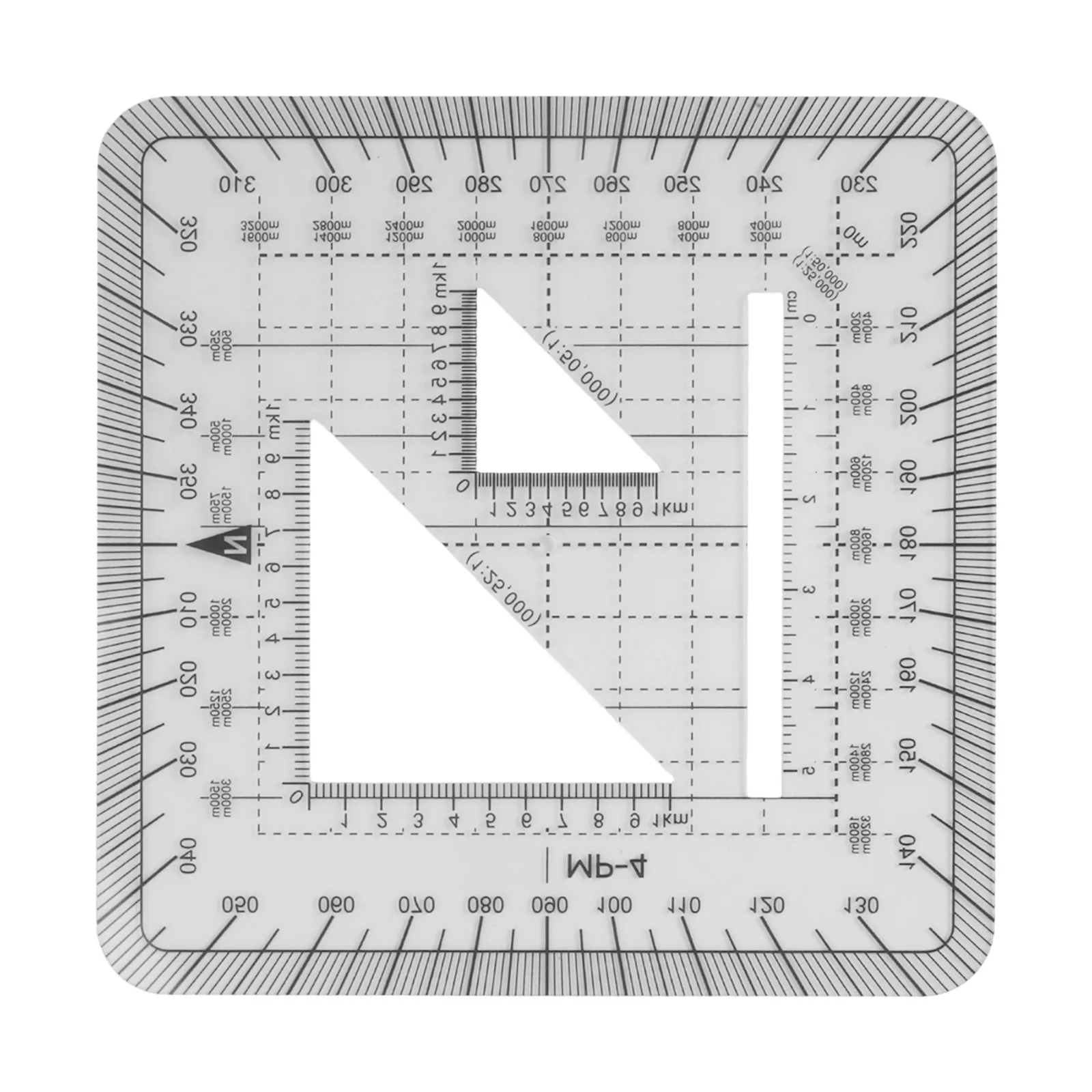 Transparent Plastic Grid Protractor Coordinate Scale Ruler MP-4 For Land Topographic Map Measurement Surveying And Outdoor Explo