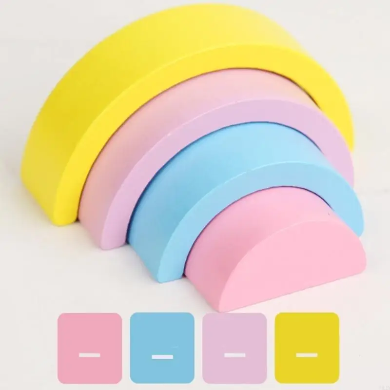 F62D Rainbow Building Block Apilador preescolar preescolar fino Juguete