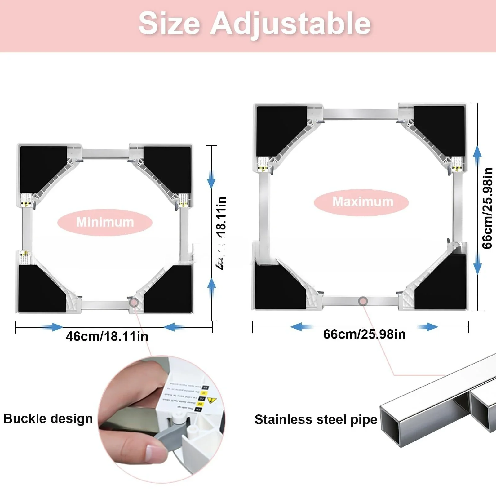 Washer dryer stacking rack, washing machine rack