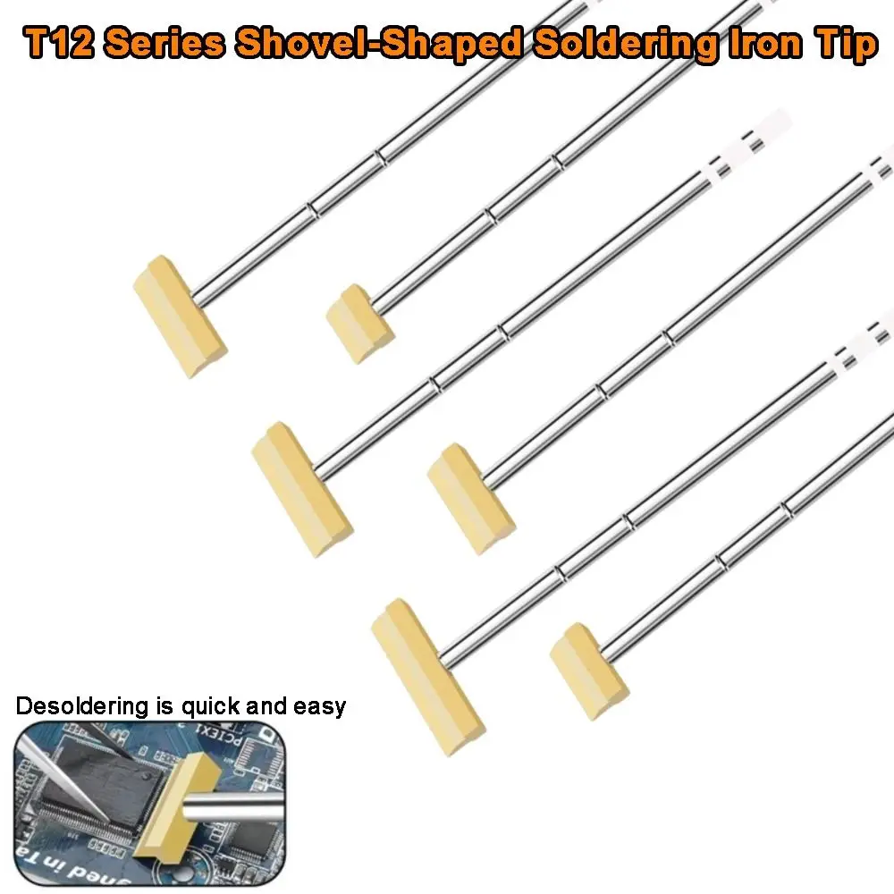 

Brass Spade Soldering Iron Tip Shovel Shape Smooth Tinning T12 Spade Tip Fast Heat Conduction Irregular Soldering Tip