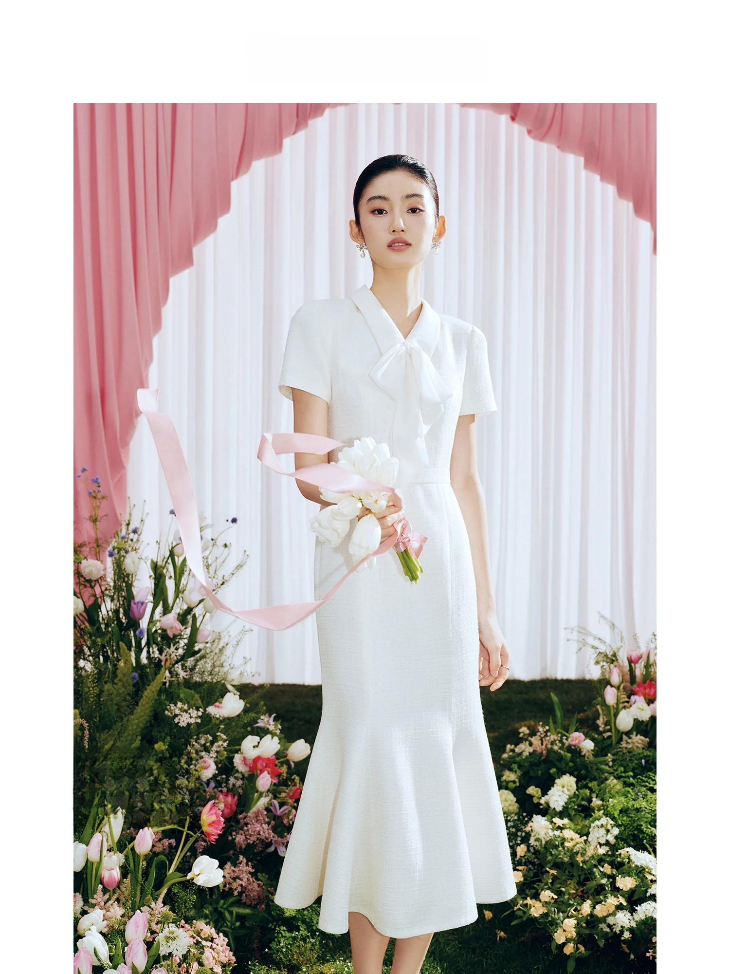 

MandyZhang Princ Line Small Fraance Fi Tail Dr Women's Spring Summer Dr Ele Commute ort Sve Zipper Ba