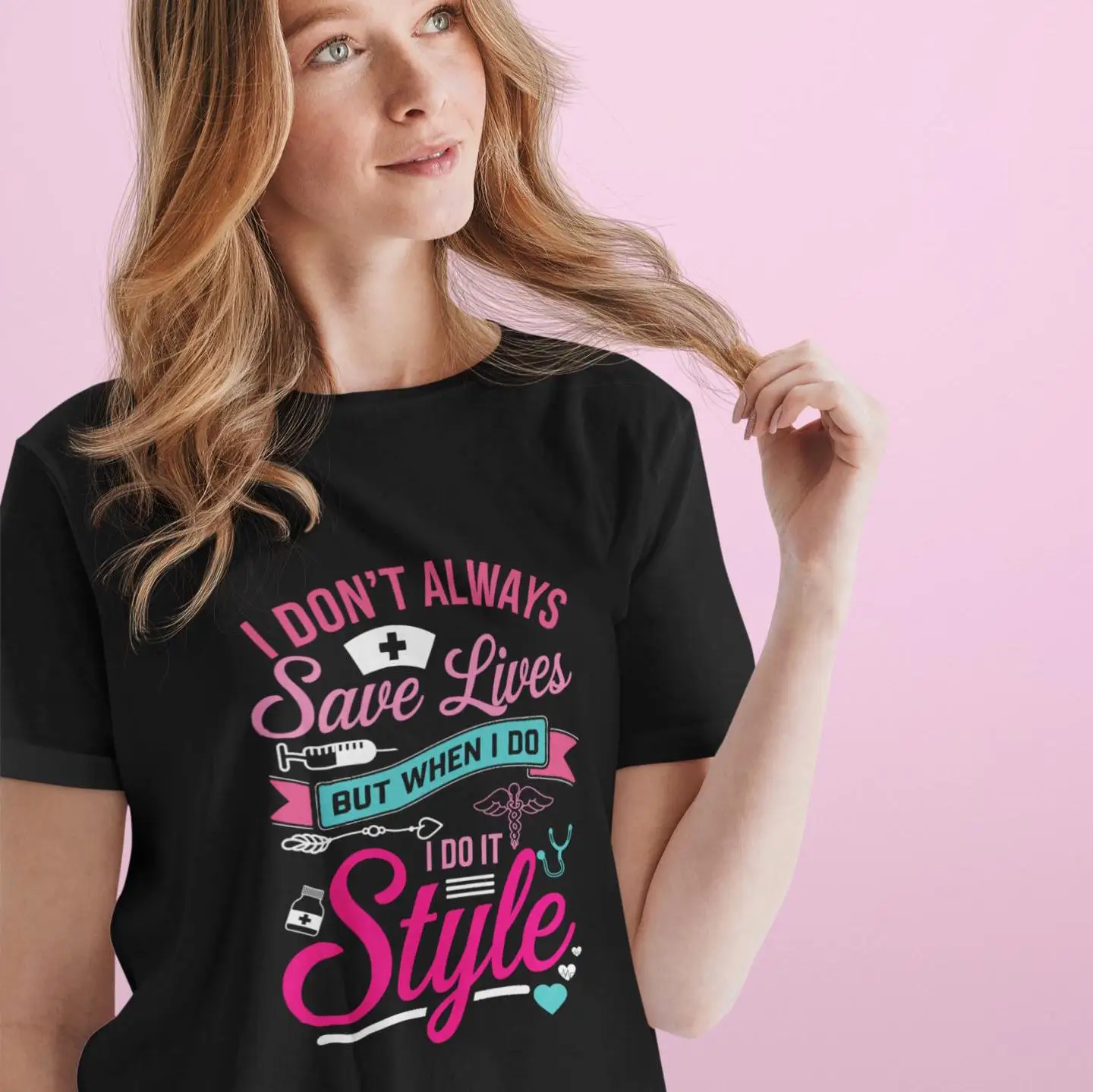 تي شيرت ممرضة أنا لا توفر حياة دائمًا ولكن عندما افعل ذلك بأناقة طبية مضحكة مثالية للممرضات والأطباء