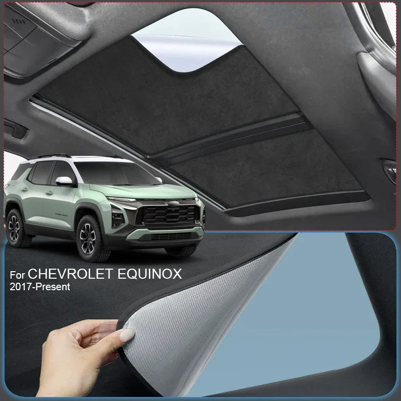 

Suede Fabric Electrostatic Adsorption Sunroof Sunshade for Chevrolet Equinox 2017-Present Anti-UV Insulation
