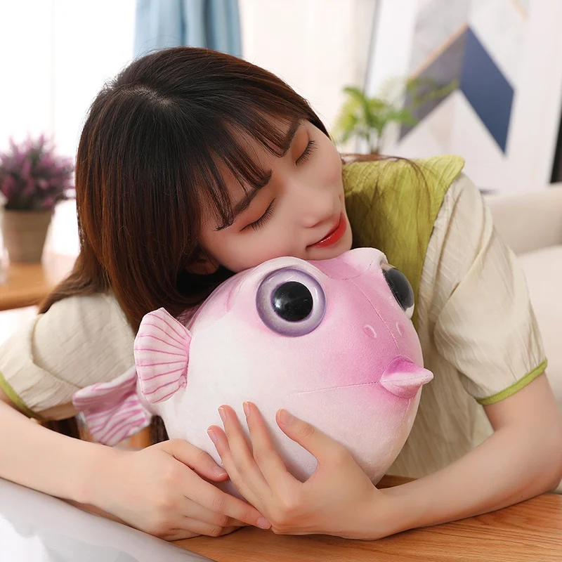 26/33/43CM Real Life Puffer Fish Plush Toys Stuffed Soft Simulation Dolls Kawaii Puffers Pillow Girls Birthday Christmas Gift