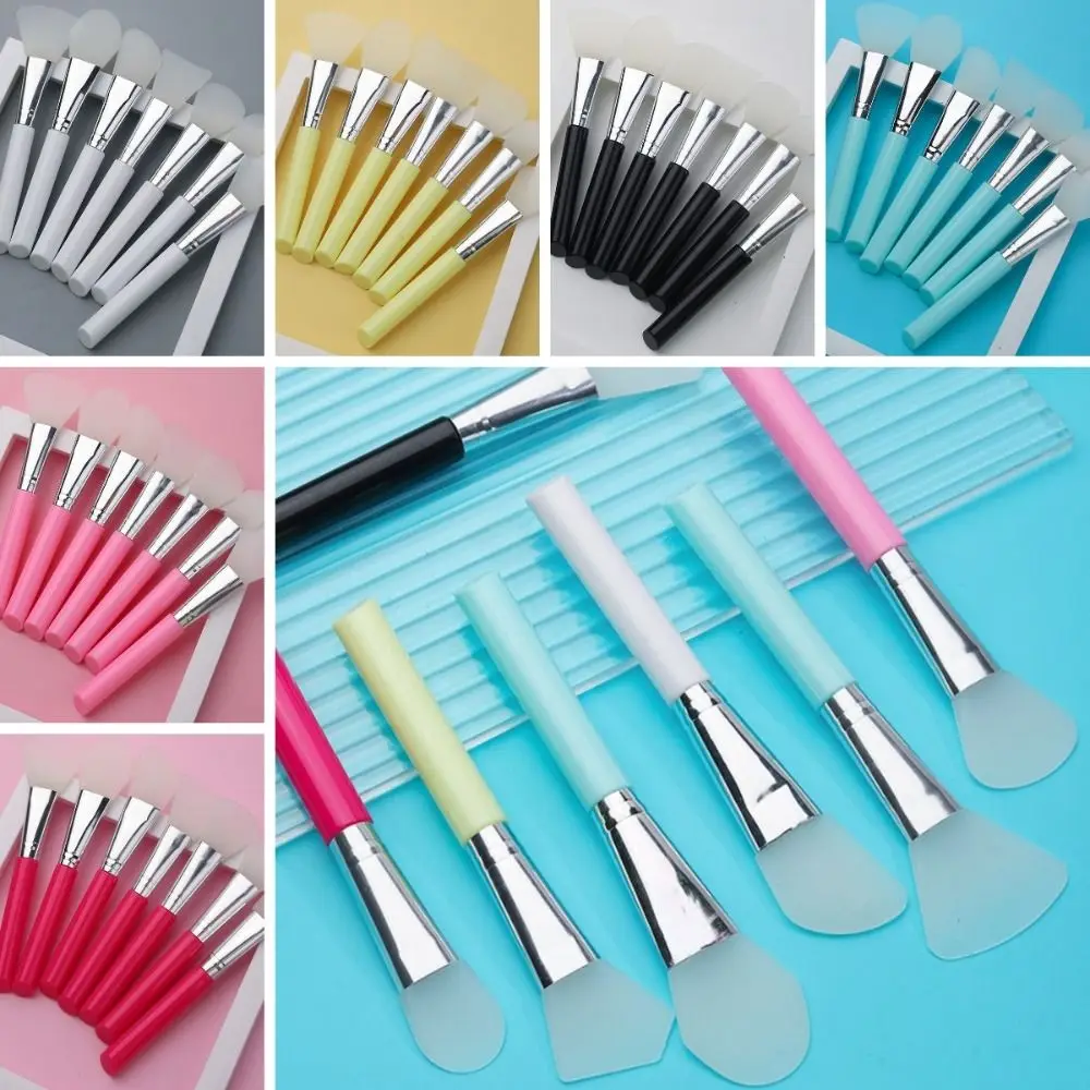 7Pcs DIY Silicone Mask Brush Set Soft Mask Applicator Facial Mud Mixing Brush Foundation Liquid Tools Skin Care Tools