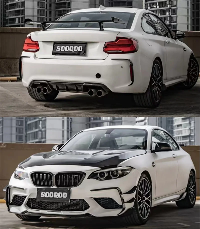 For BMW F87 M2 M2C SQ Style High Quality Real Dry Carbon Fiber Front Bumper Lip Rear Bumper Diffuser Side skirt All Body kit