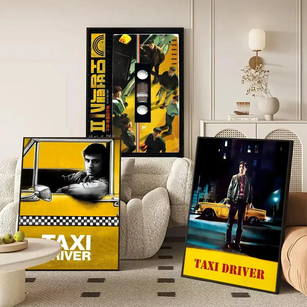 فيلم T_Taxi D_Driver لوحة رائعة الخط قماش الكتان ملصق جدار يطبع لغرفة المعيشة غرفة نوم مكتب ديكور المنزل #3