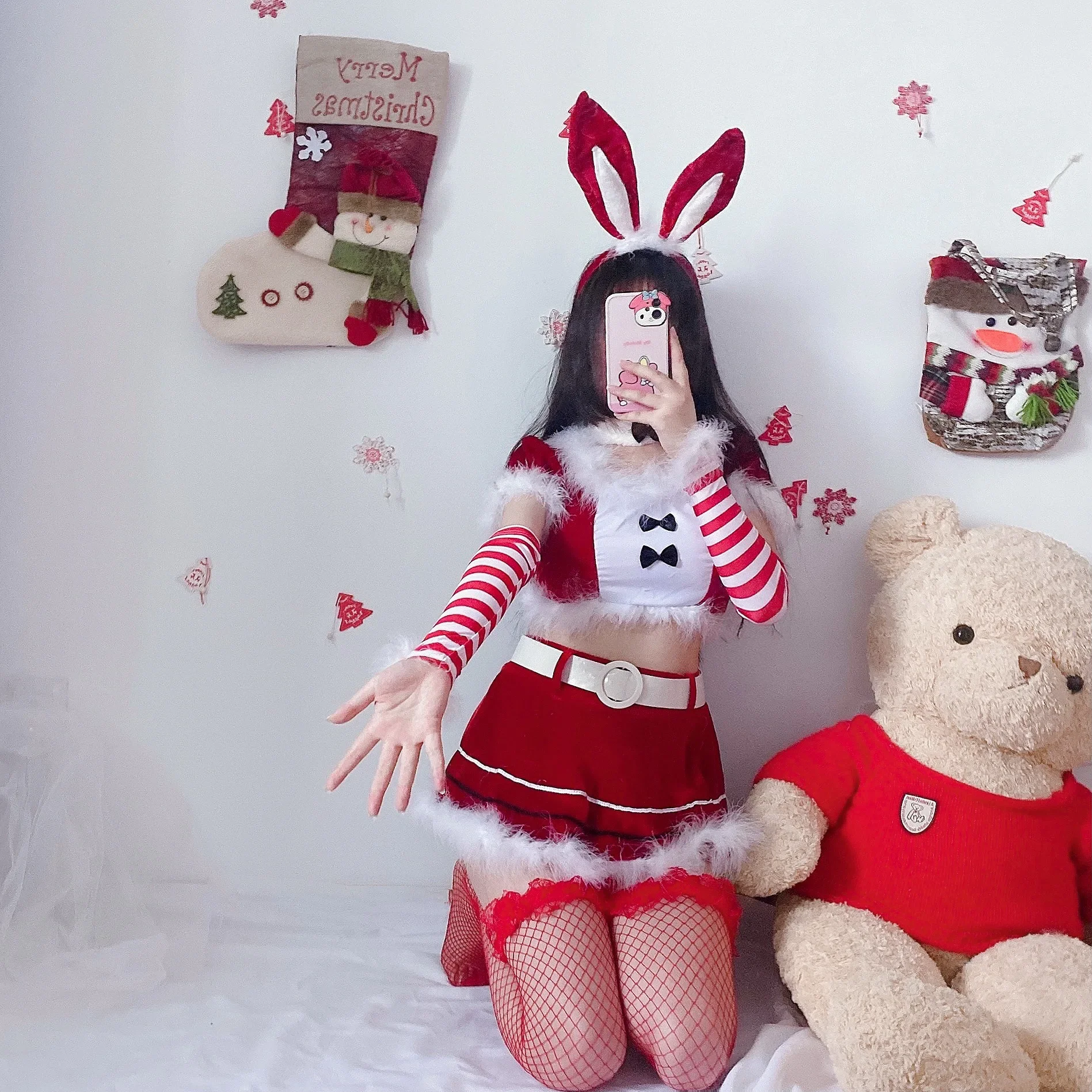 

2024 The latest fashion Christmas stage cosplay lingerie set Cute playful Bunny Cosplay Halloween costume women