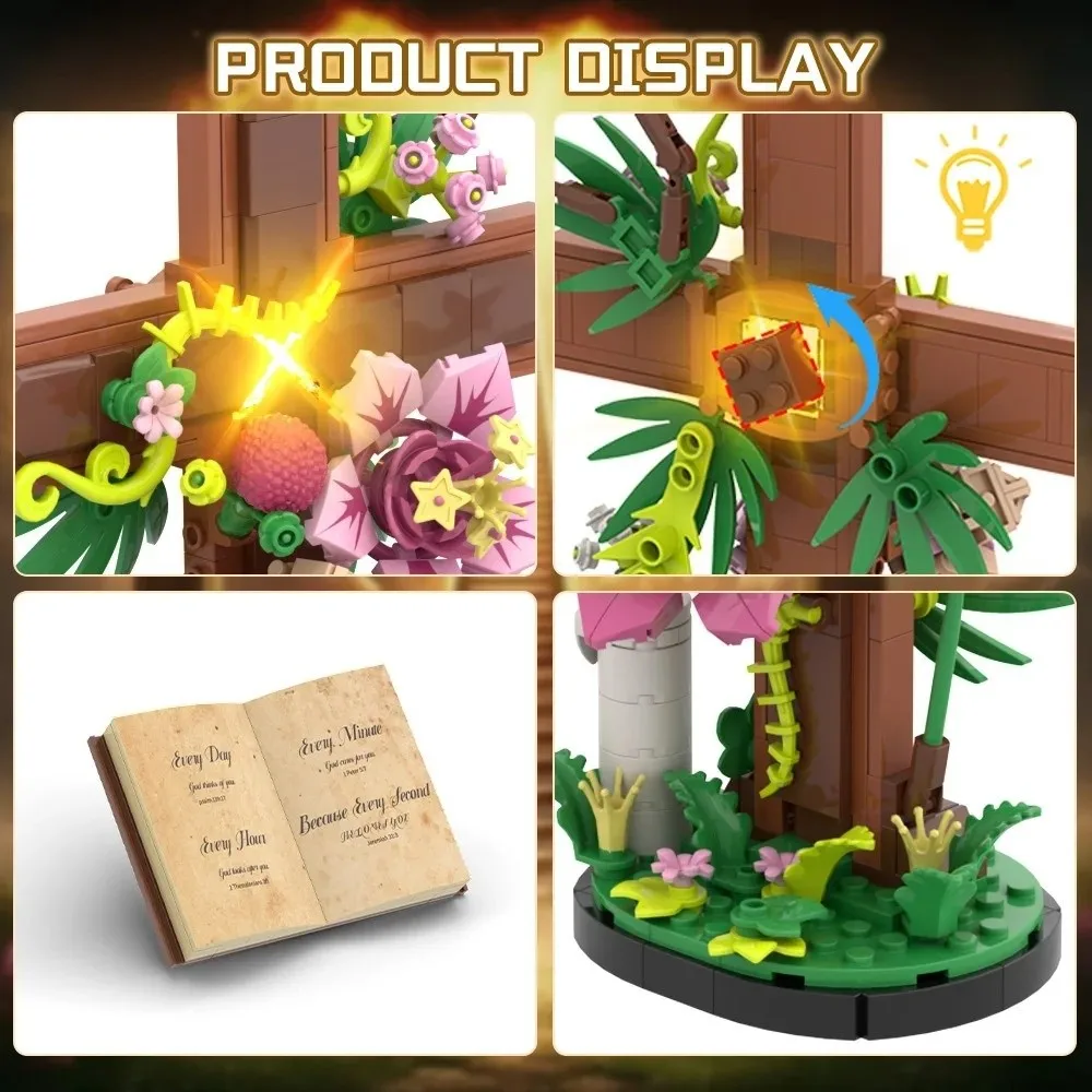

Gifts DIY Flower Building Block Tulip Flowers Plant Plastic Eternal Bouquet Handmade Assembly Building Block Set For Adults